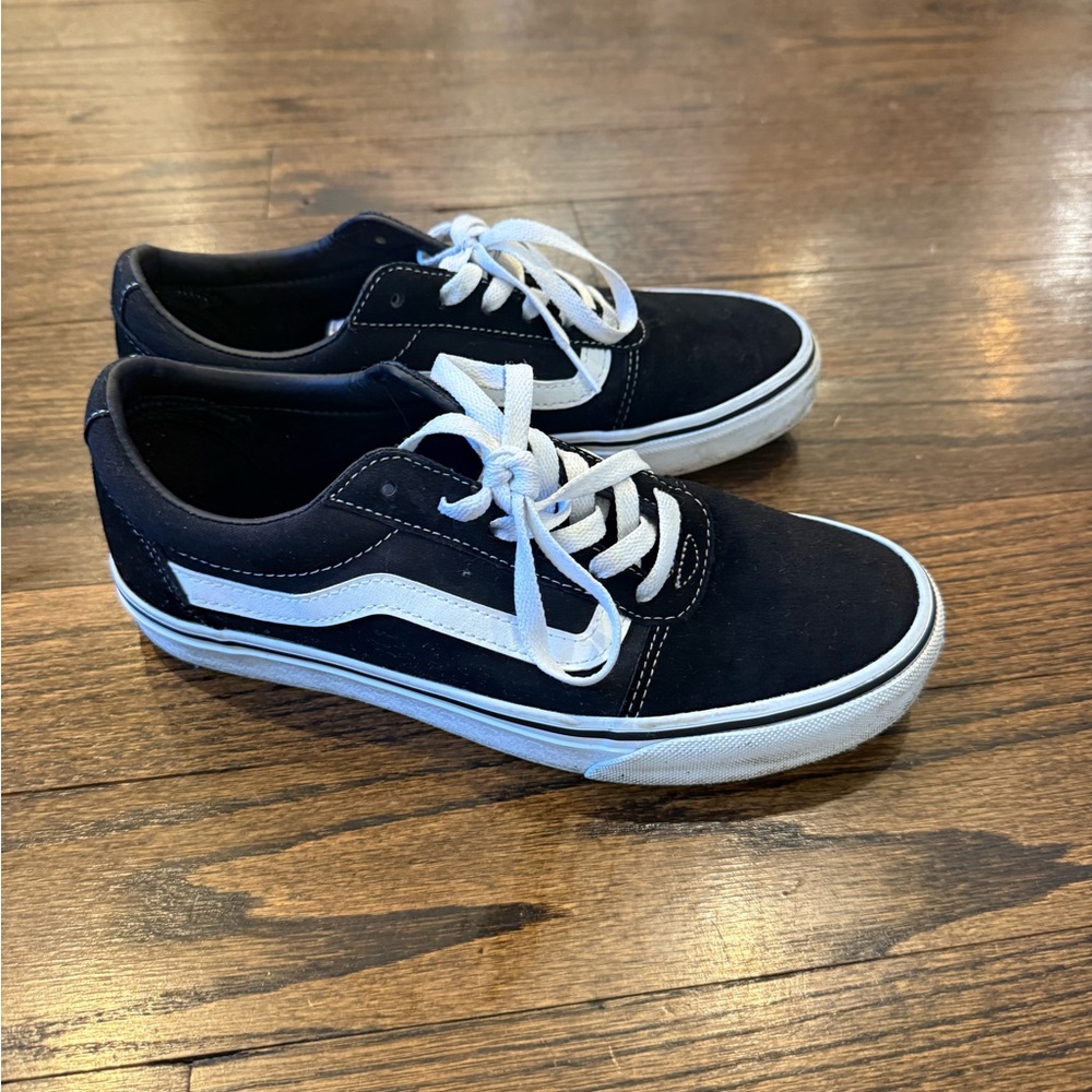Vans Classic Black Canvas Shoes with White Details